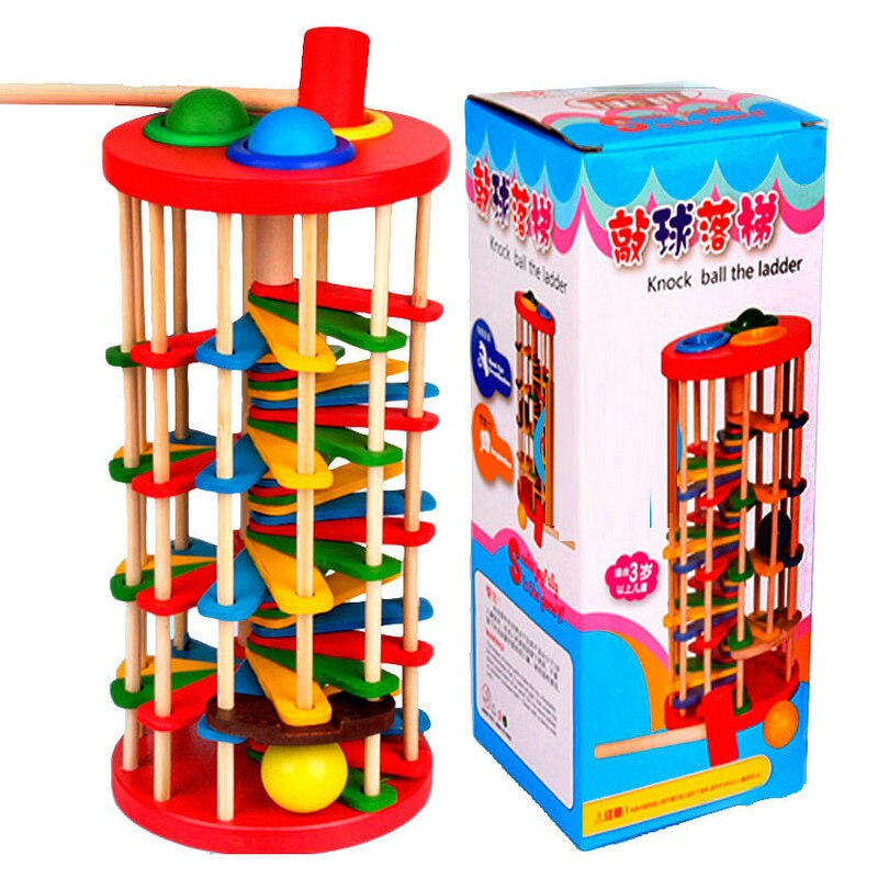 Houten Kinderspeelgoed Klop Bal Ladder Kids Handen-Op Grownups Decompressie Desktop Game Baby Hout Klop Speelgoed Bal onze Ballen