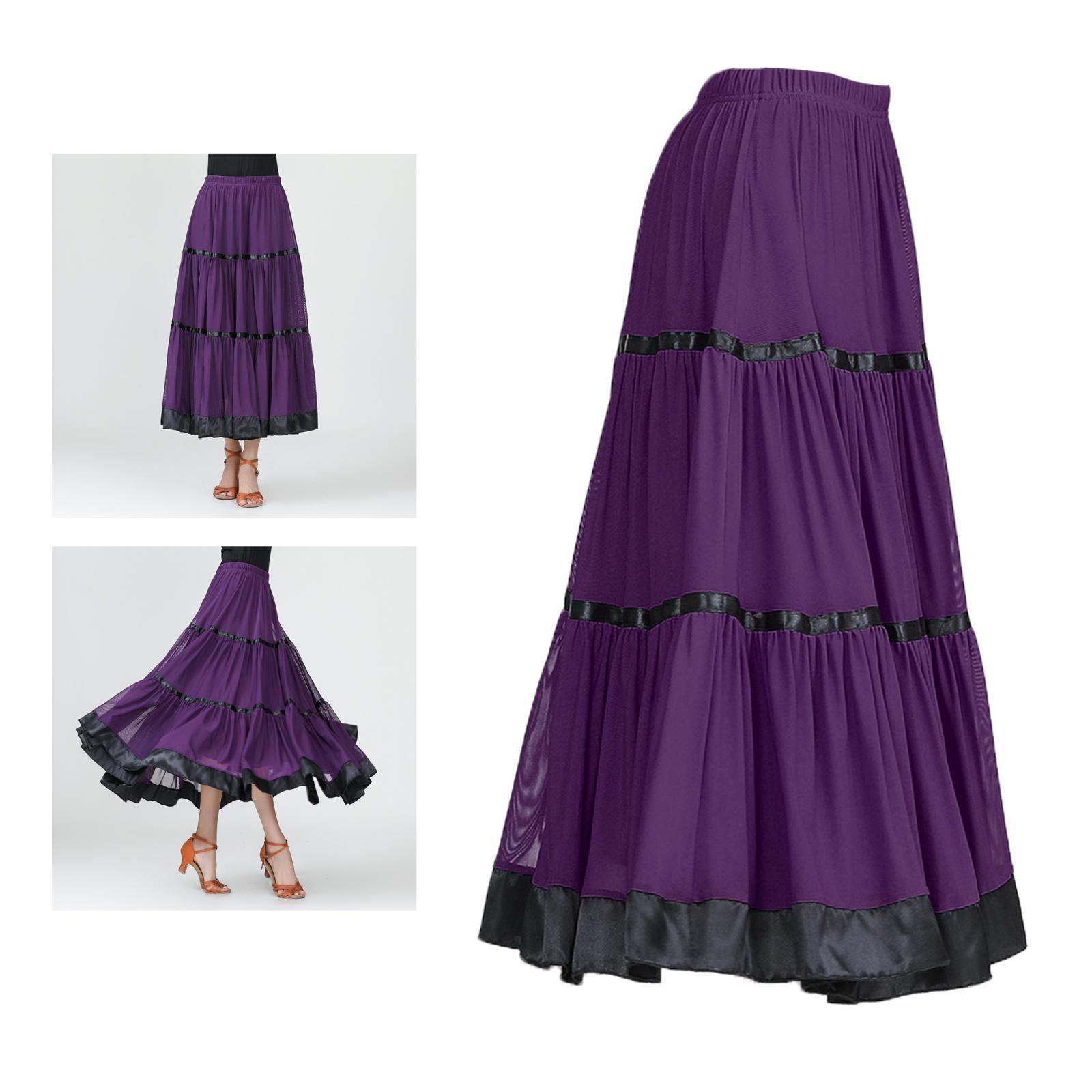 Women Modern Waltz Latin Tango Dancing Clothes Ballroom Swing Long Dance Skirts Practice Costume