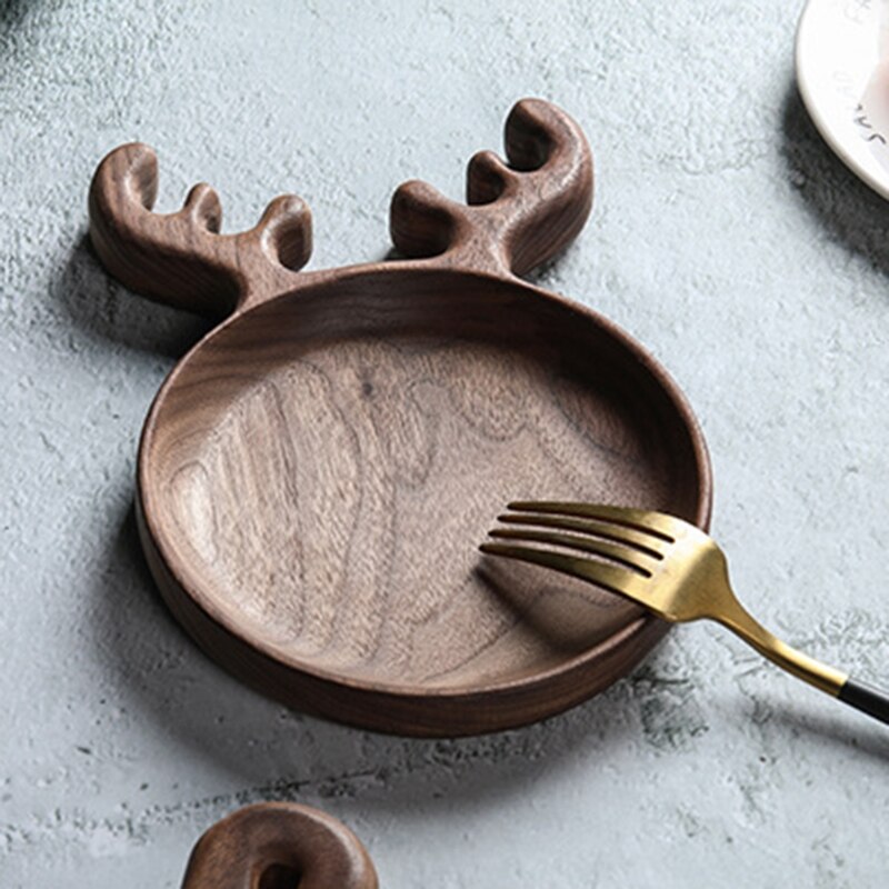 Walnut Wood Serving Tray 2 Shapes Choose Dessert Tray Dinner Bread Plates Snacks Food Display Dish Tea Trays for Kitchen