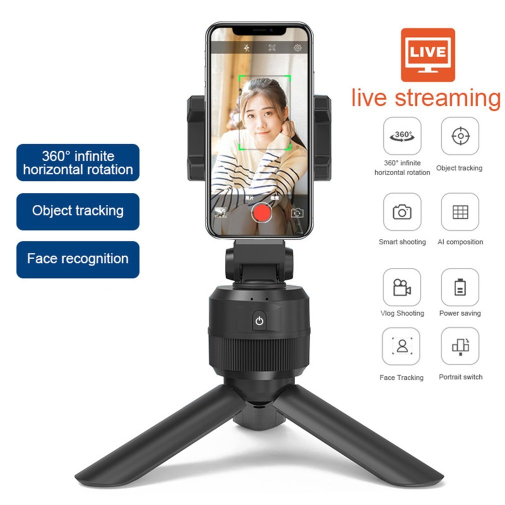Smart Face Tracking Selfie Stick Tripod - 360° Rotation - Portable Live Stand Phone Holder - Aluminum