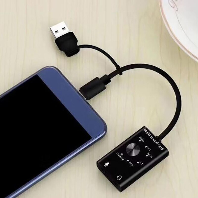Headset 7.1 Externe Geluidskaart Voor Laptop Usb Audio 3D Geluidskaart Microfoon