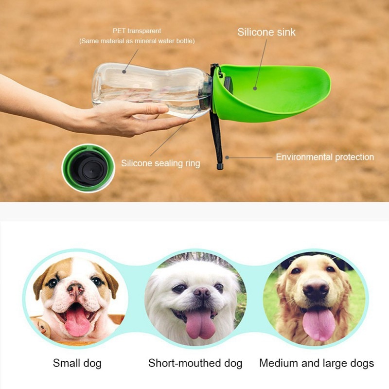 Pet Cats Feeder Drinking Bottle Plastic Dogs Water Go Out Travel Outdoor Portable Accompanying High-Capacity Cup