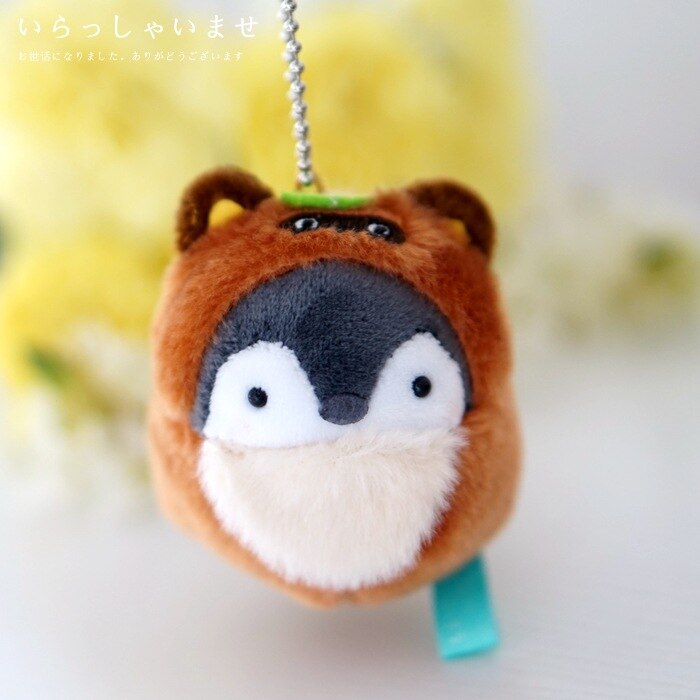 Chaveiro de pelúcia de desenhos animados, chaveiro de pinguim de pelúcia, pingente macio, brinquedo de pelúcia fofo min, animal fofo, presente para meninas: 8cm Brown Fox