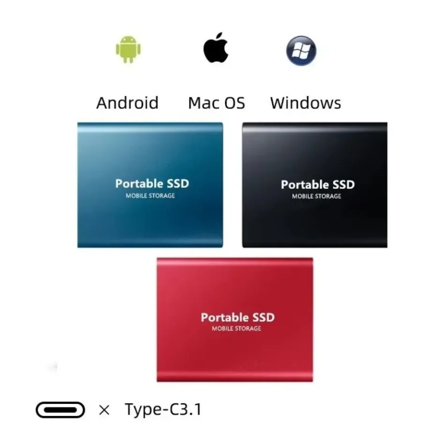 Externe Festplatte Tragbare SSD 16 TB Externes fest-Zustand-Laufwerk USB 3.0 Typ C Festplatte Hochgeschwindigkeitsspeicher für PC-Telefon 16 15