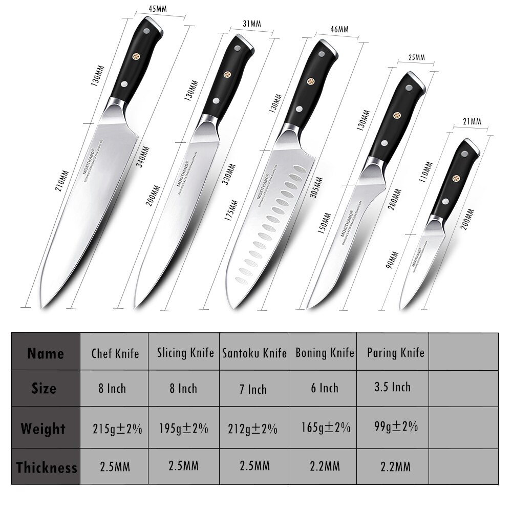 Japanske køkkenknive skarpe kokkeknive sæt tyskland 1.4116 højkulstofstål santoku frugtudbening kogekniv håndlavet