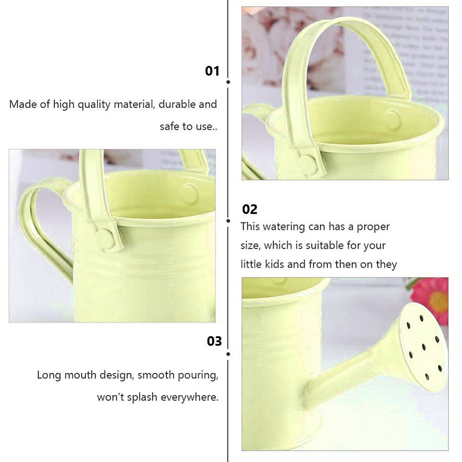 1pc Watering Tin Simple Watering Pot Durable Iron Sprinkling Kettle Portable Can for Garden Home Plants Flower