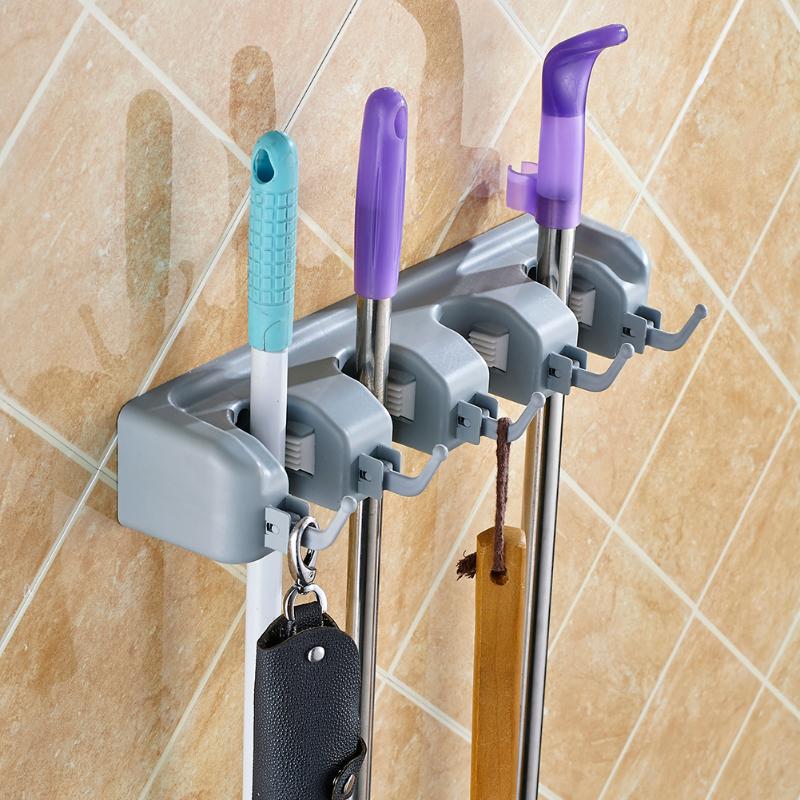 5/4/3 Position support de serpillière cuisine organisateur brosse balai cintre support de rangement ménage vadrouille brosse cintre cuisine Gadgets