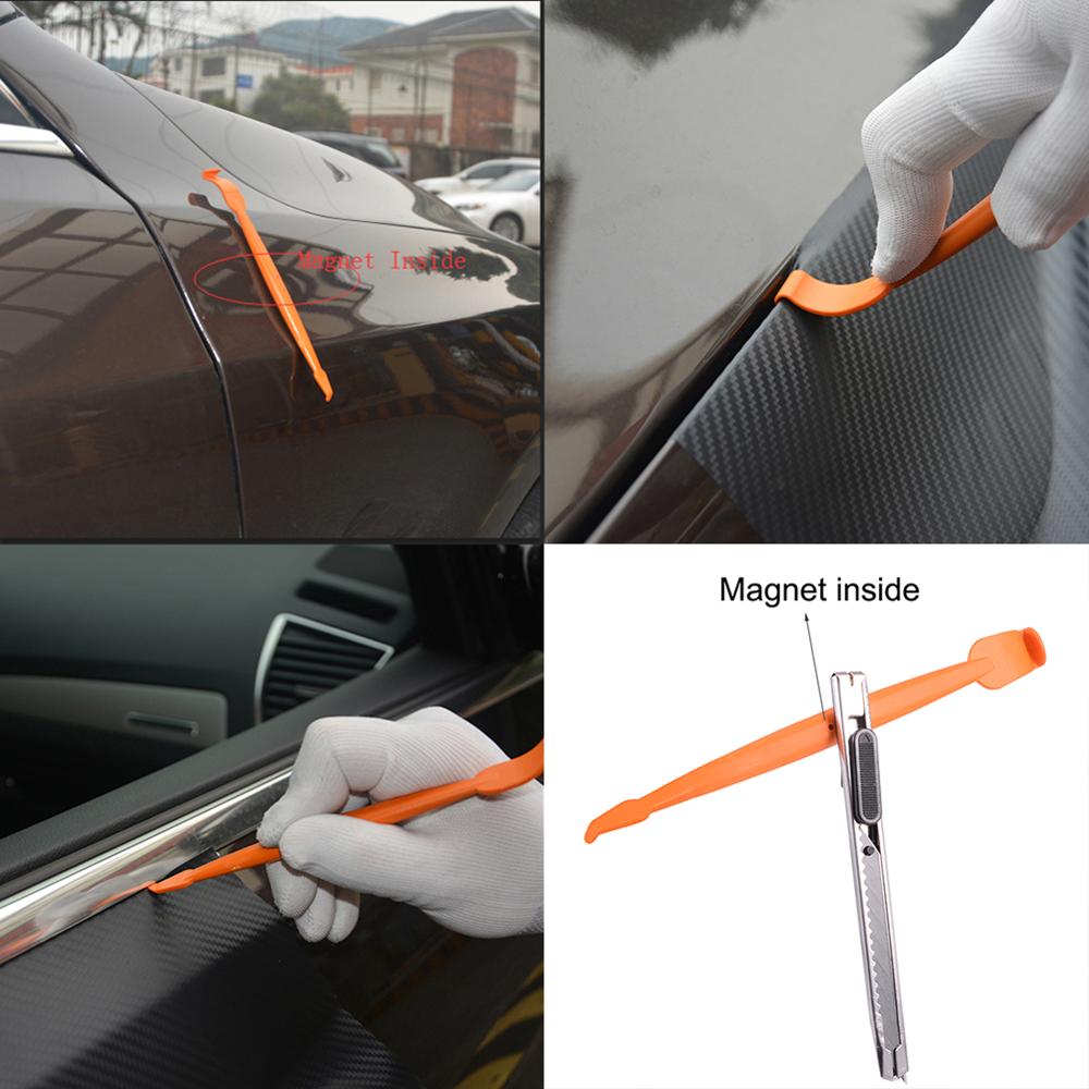 4PCS Vinyl Car Wrap Squeegee Set Carbon Fiber Window Tint Foil Film Magnet Scraper Tools Kit Auto Sticker Wrapping Accessories