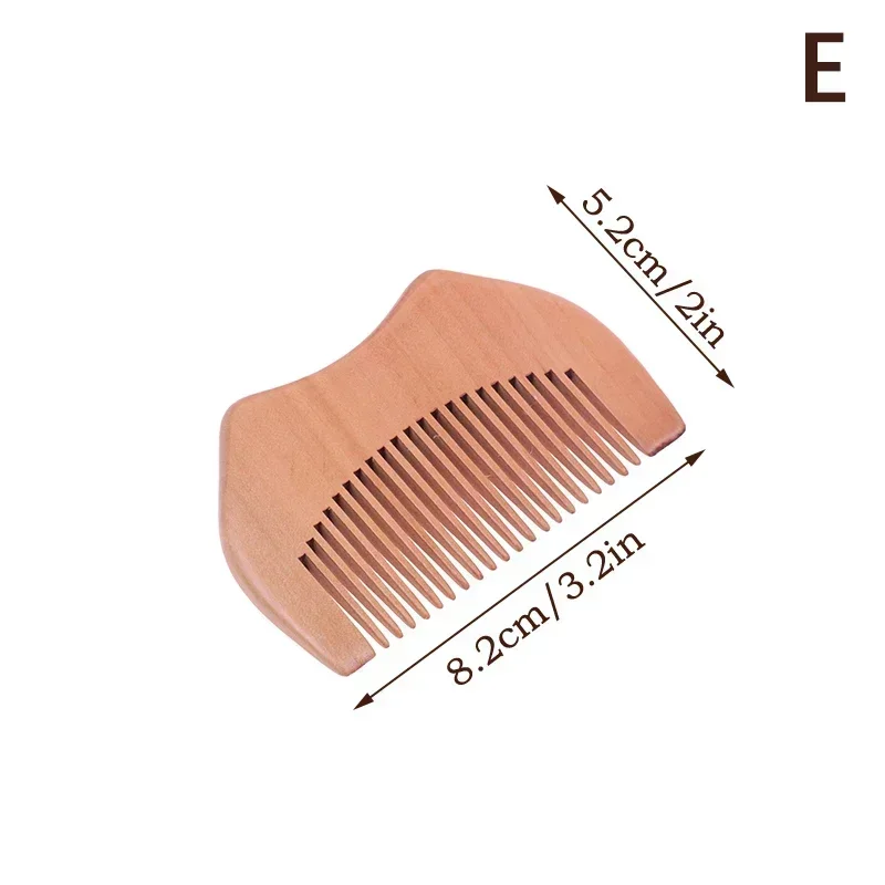 Peine de barba de madera para hombres, cepillo de pelo de bigote, dientes gruesos finos, bálsamos de barba perfectos, aceites esenciales, peines: Azul