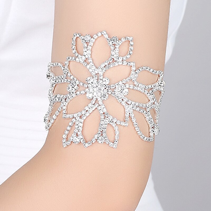 Mecresh dama kryształowa bransoletka kwiat ślubny haftowana bransoletka i bransoletka ślubna biżuteria zaręczynowa
