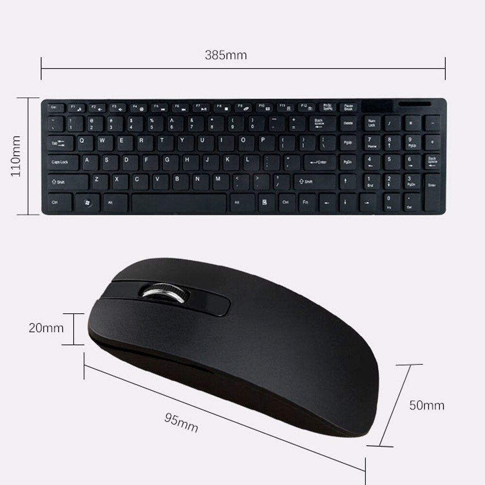 Wireless Keyboard Mouse Combo 2.4GHz Wireless Keyboard 1200DPI Optical Mouse for Home Office Use Share 1 USB Receiver