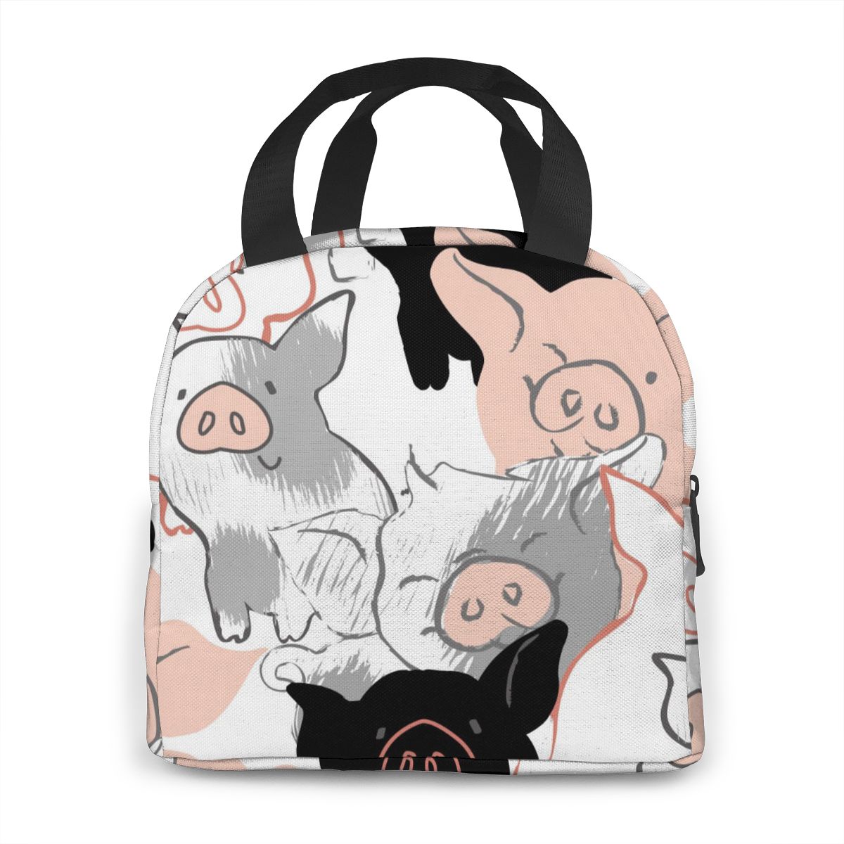 Funny Pigs Cooler Lunch Box Portable Insulated Lunch Bag Thermal Food Picnic Lunch Bags