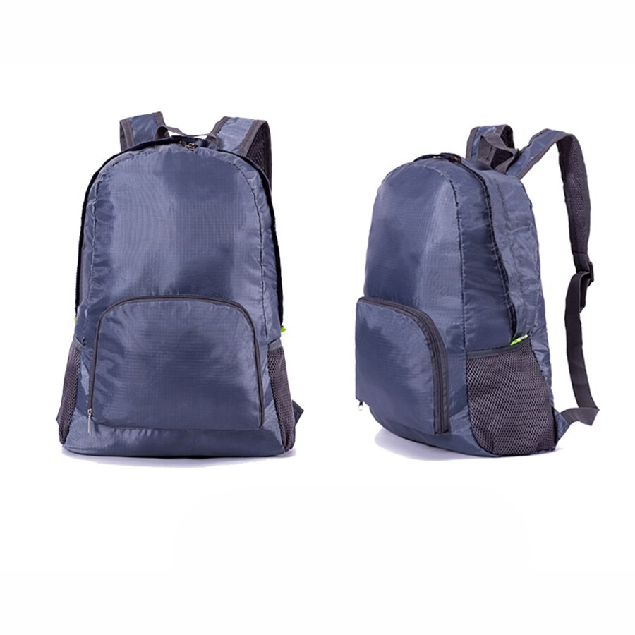 Mochila escolar económica para hombre y mujer, morral de viaje plegable de gran capacidad, informal: Gris