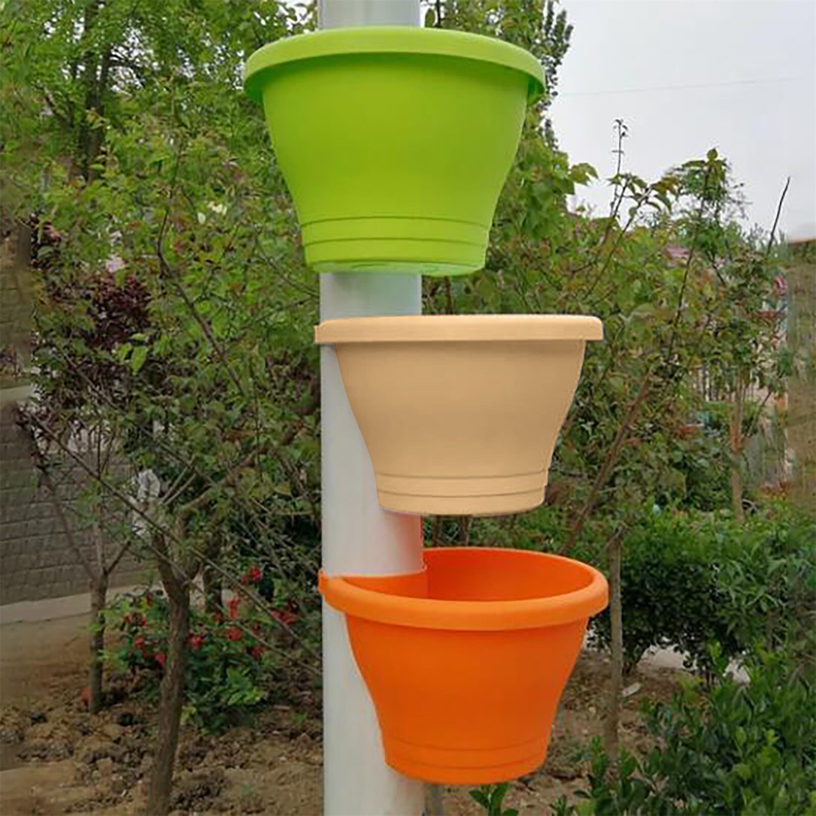 40# Pvc Flower Pot Pipe Type Hanging Garden Pots Planters Can Be Hung On The Balcony On The Water Pipe Flower Seeds Container