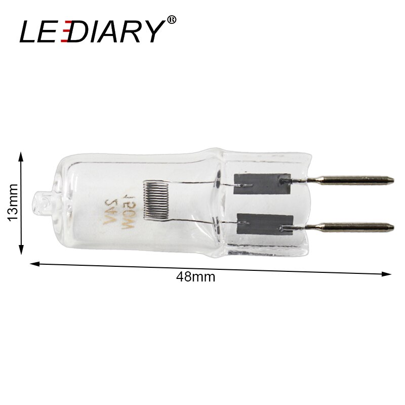 LEDIARY 5PCS Halogen Bulb GY6.35 24V 150W Clear Glass Tungsten Lamps Dimmable Clear Each Bulb With An Inner Box