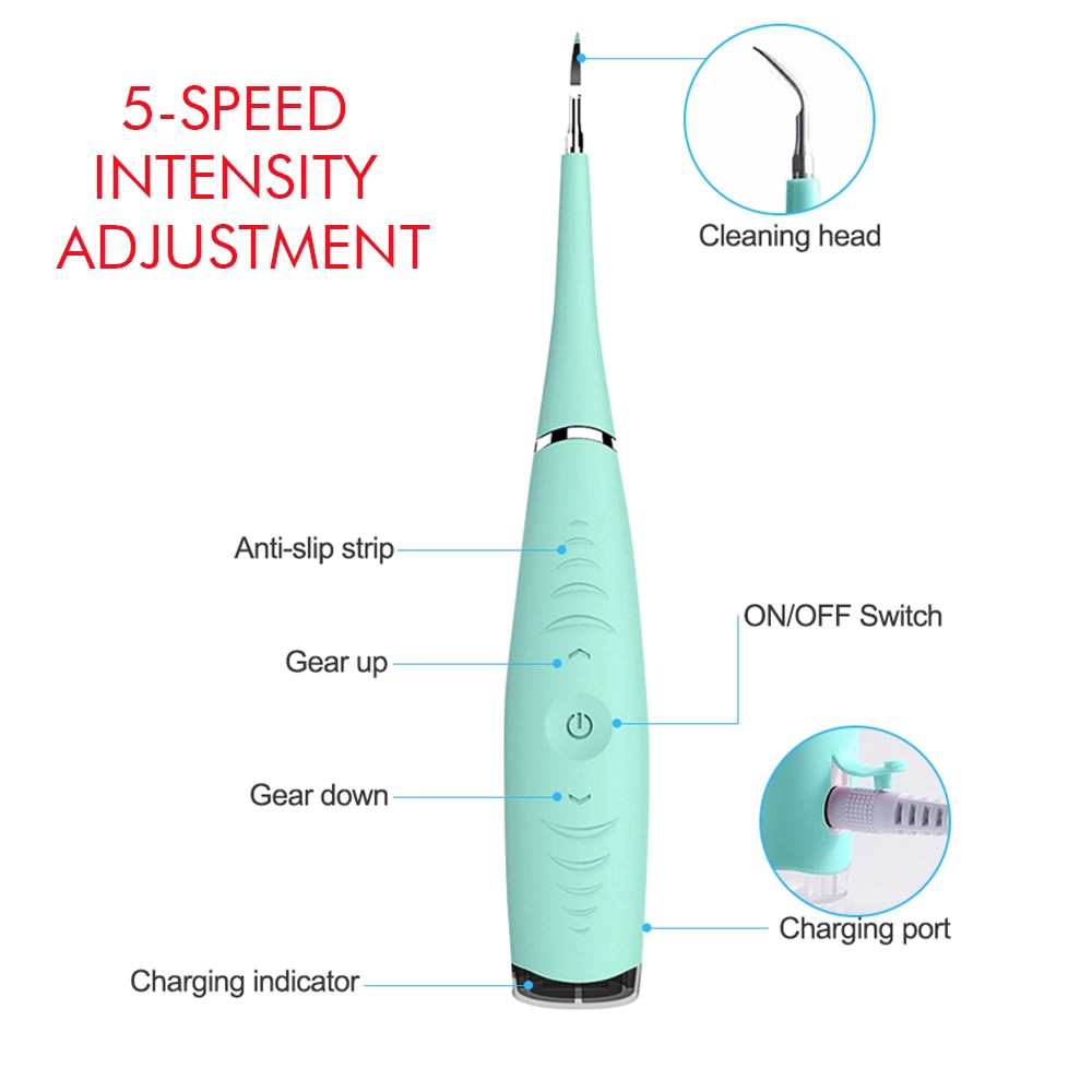 Portable Electric Ultrasonic Dental Scaler Remover Tooth Calculus Teeth Stains Tartar Cleaner Plaque Whitening Dental Scaler