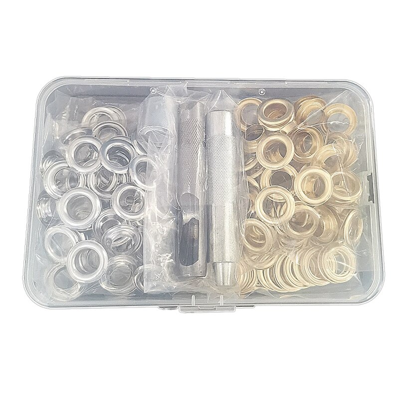 Bluemoon 100 sets - 5x12mm Messing Ovale vormige Oogjes Grommet Wasmachine Canvas Kleding Tassen Portemonnee Craft Brons