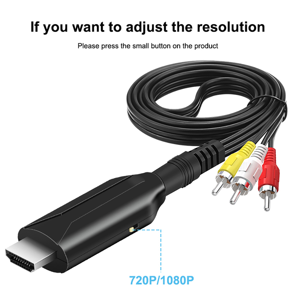 HD 1080P macho RCA AV/CVSB L/R vídeo a HDMI compatible AV Scaler cable adaptador convertidor de vídeo caja compatible con NTSC PAL