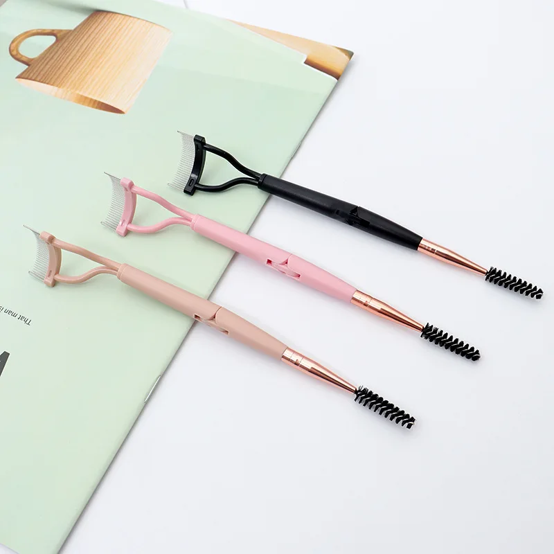 Metal Eyelash Curler Beauty Makeup Stainless Eyelash Brush Comb Mascara Curl Makeup Tool Eyelashes Separator brush