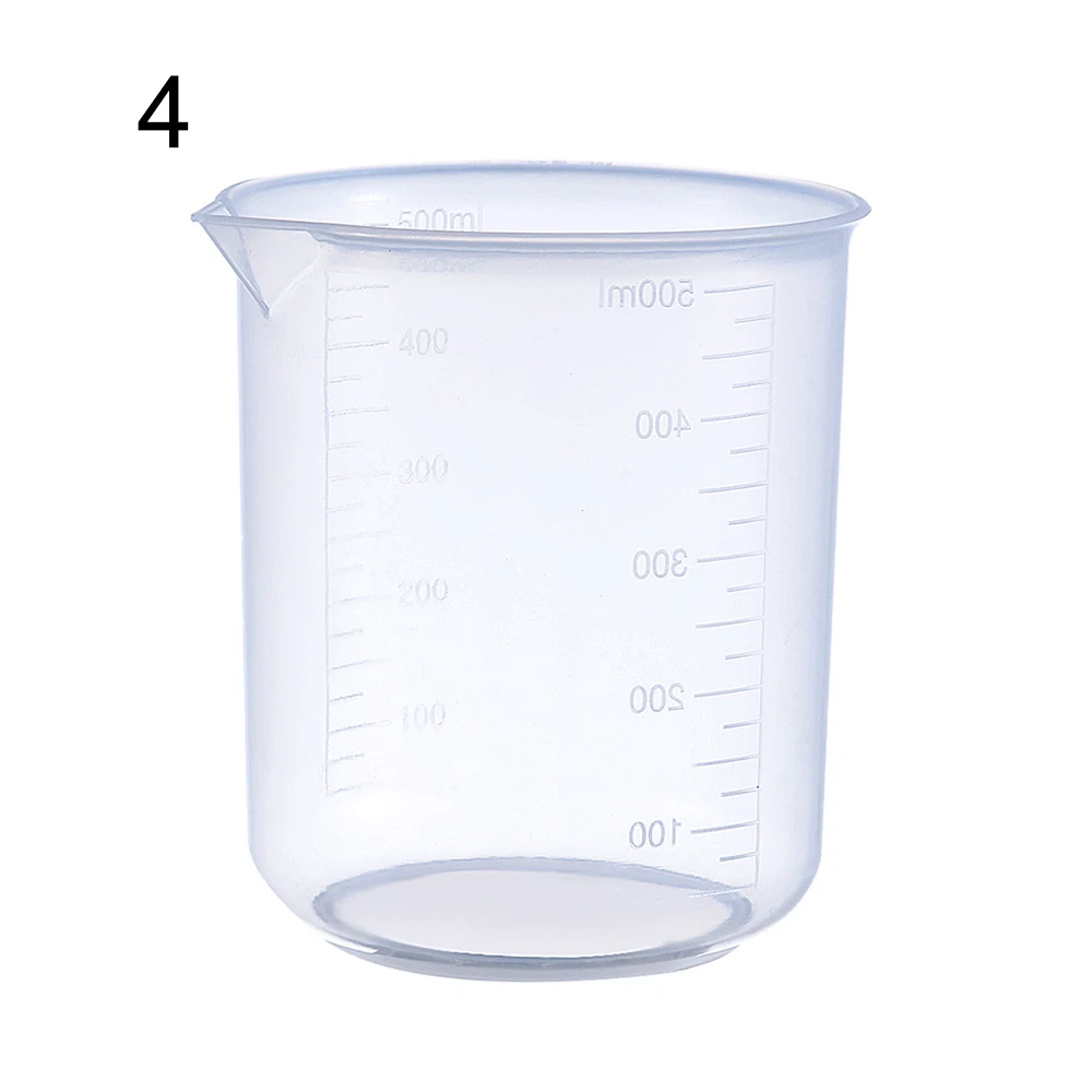 Measuring Cup Transparent Plastic Laboratory Beaker Graduated Liquid Jug Cup Kitchen Baking Cooking Measurement Scale Container: Dark Khaki
