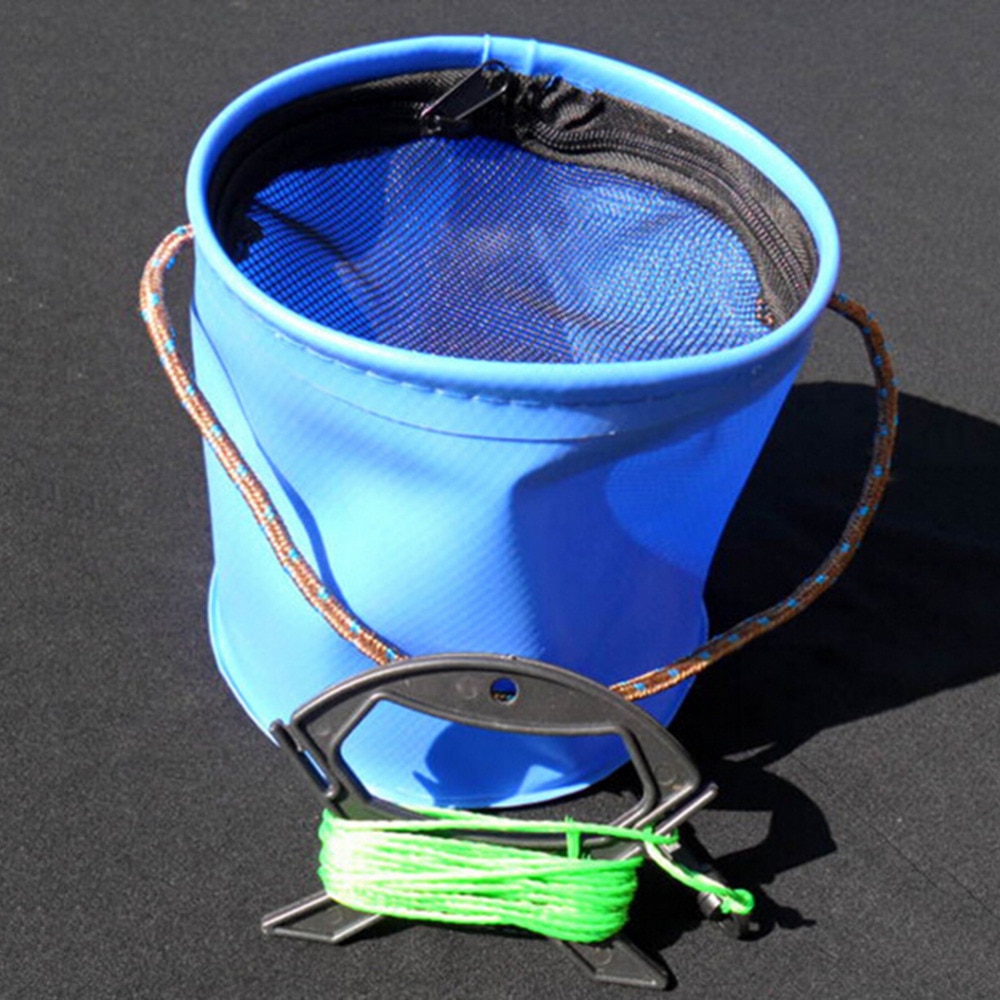 1Pcs Outdoor Fish Tackles Canvas Fishing Bucket Tackle Tools Bag Folding Bucket Portable Camping Hiking