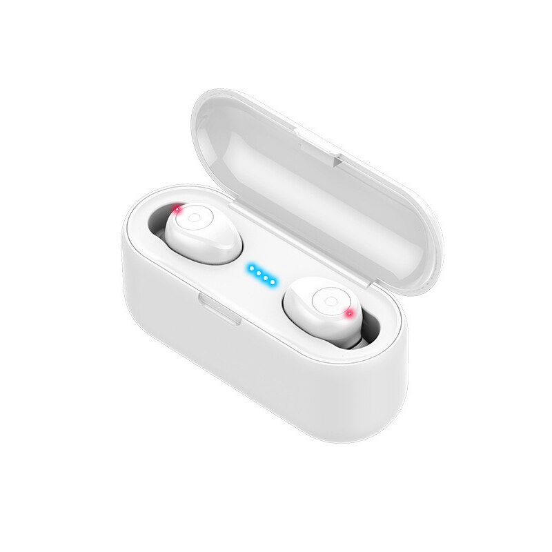 F9 TWS Bluetooth écouteur sans fil LED Bluetooth affichage avec batterie externe casque avec Microphone pour android Iphone: Button control-White