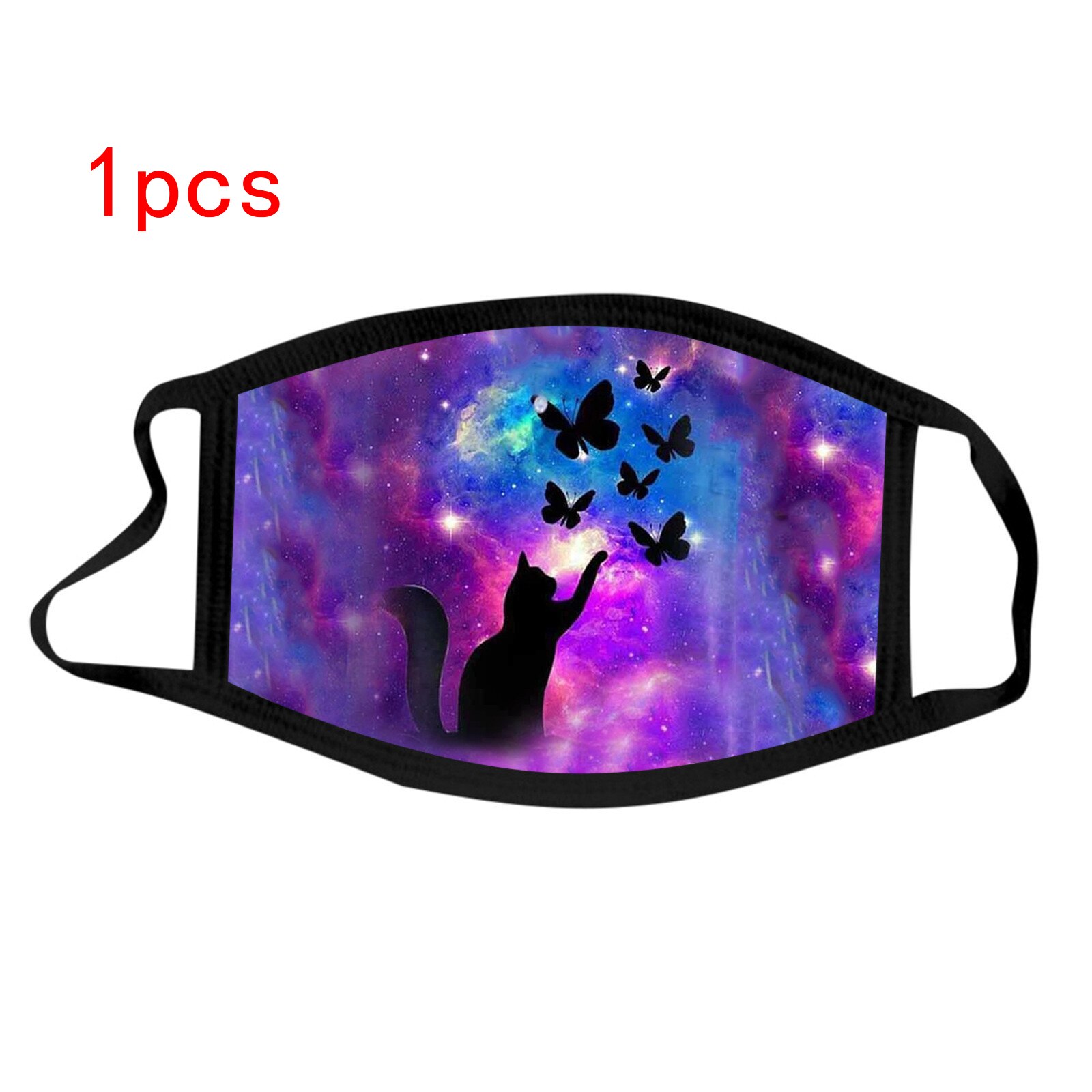 1/5 Uds de Fasemask adultos 1-5 uds Tie Dye máscaras de estampado de cruces tejido Reusable de Color de contraste Mascarillas Bandana: A