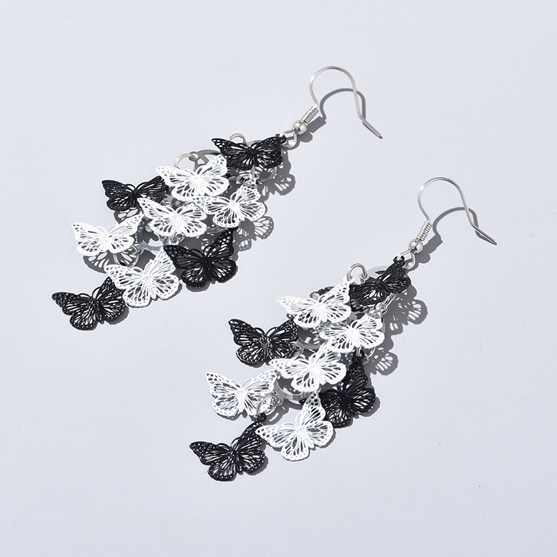 Vintage Hollow Leaves Earrings for Women Bohemian Colorful Long Dangle Earrings Jewelry boucle oreille femme: Pure Gold Color