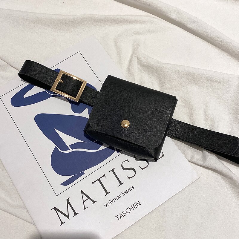 BANKUO-Bolso de piel sintética con estampado de cebra leopardo y ladridos para mujer, riñonera con solapa para lápiz labial, Z313: Black