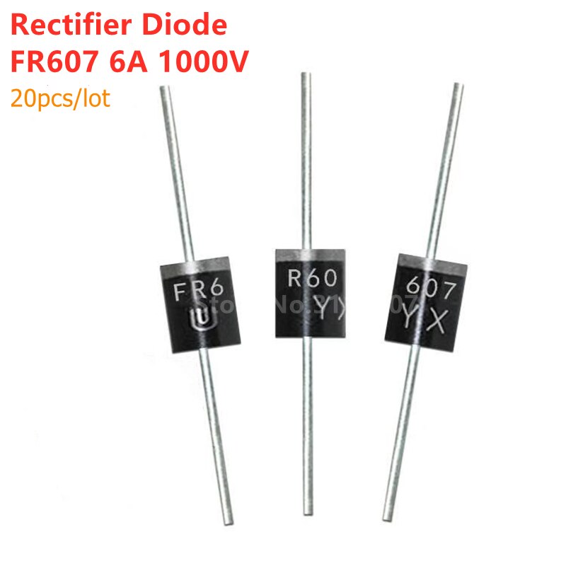 20PCS/LOT FR607 6A 1000V Fast Recovery Diodes R-6 fr607