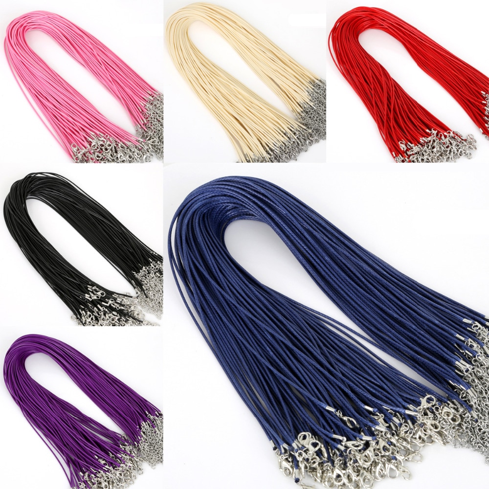 10 sztuk/partia skórzane łańcuchy bransoletka zawieszki charms z karabińczyk dla DIY komponenty do wyrobu biżuterii sznurek 1.5mm
