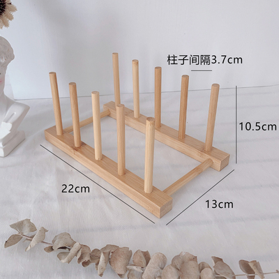 Japanese Wooden Storage Rack Retro Kitchen Storage Water Cups and Dishes Drain Rack Holding Solid Wood Shelves for Plate Racks: B