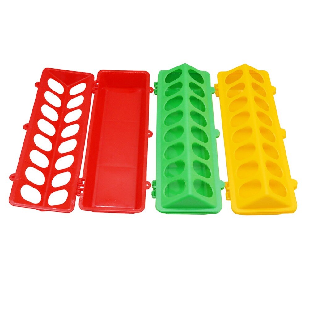 1 pcs Double Sided Trough Poultry Bird Pigeon Trough Feeding Supplies 16 Round Holes On Both Sides 300*100*43mm Plastic Material
