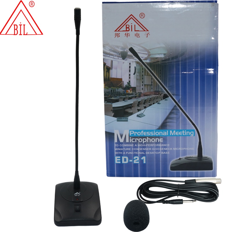 BIL ED-21 Desktop Standing Conference Microphone Meeting MIC Condenser Microphone With 4M Cable Flexible Gooseneck Microphone