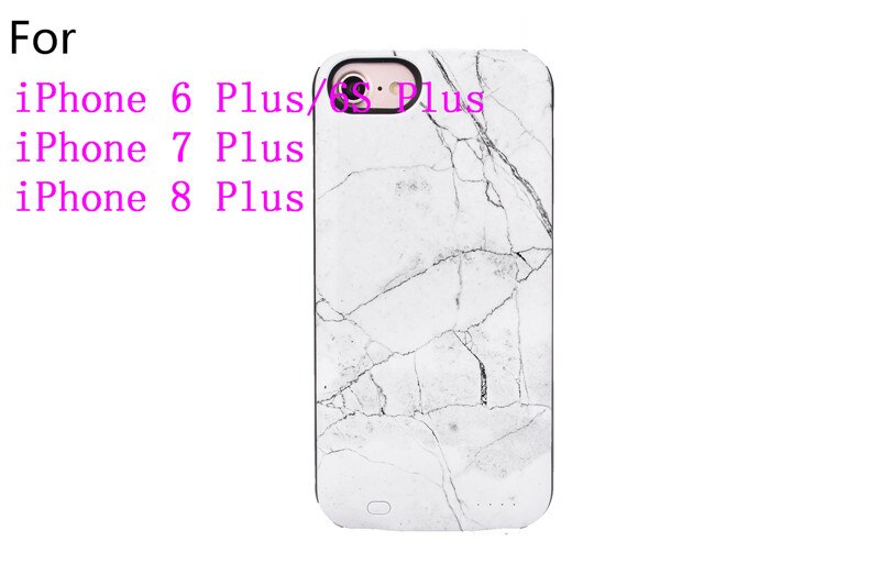 Coque de chargeur de batterie pour iPhone 7 8 6 6S Plus, étui de charge pour iPhone SE , banque d&#39;alimentation Portable mince, pierre de marbre multicolore: I7P-White