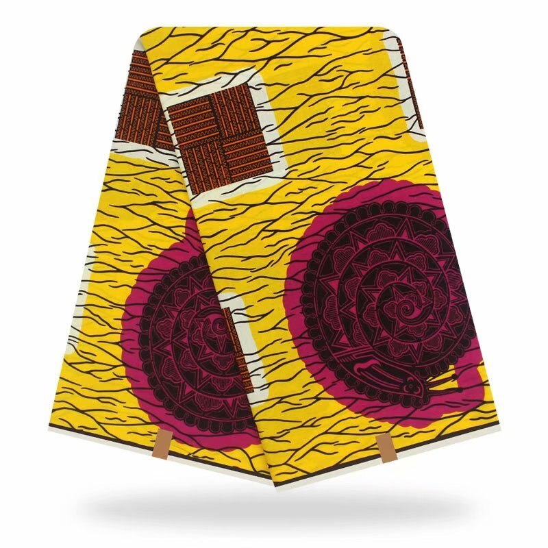 african Wax Prints Fabric ankara dresses Fabric 100% cotton african traditional fabric african dresses: YELLOW