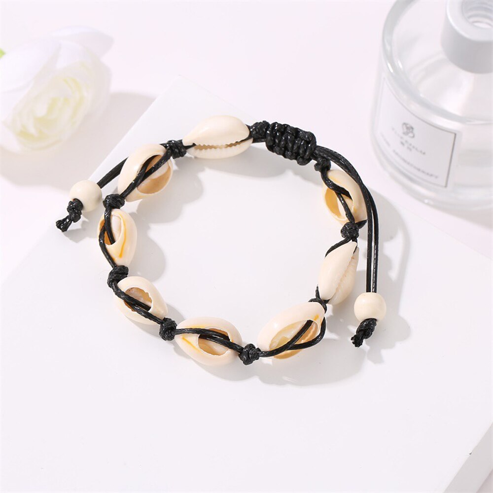 Sumeng håndlavet naturlig muslingeskal håndstrik armbånd shell armbånd tilbehør beaded strand armbånd til kvinder