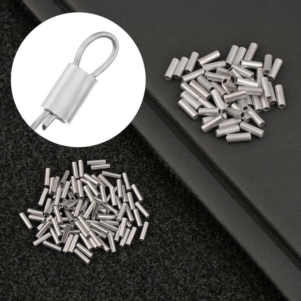 100 Stks/partij Wit Ronde Real Aluminium Buis Draad Pijp Crimp Mouwen Zee Vislijn Buis Accessoires