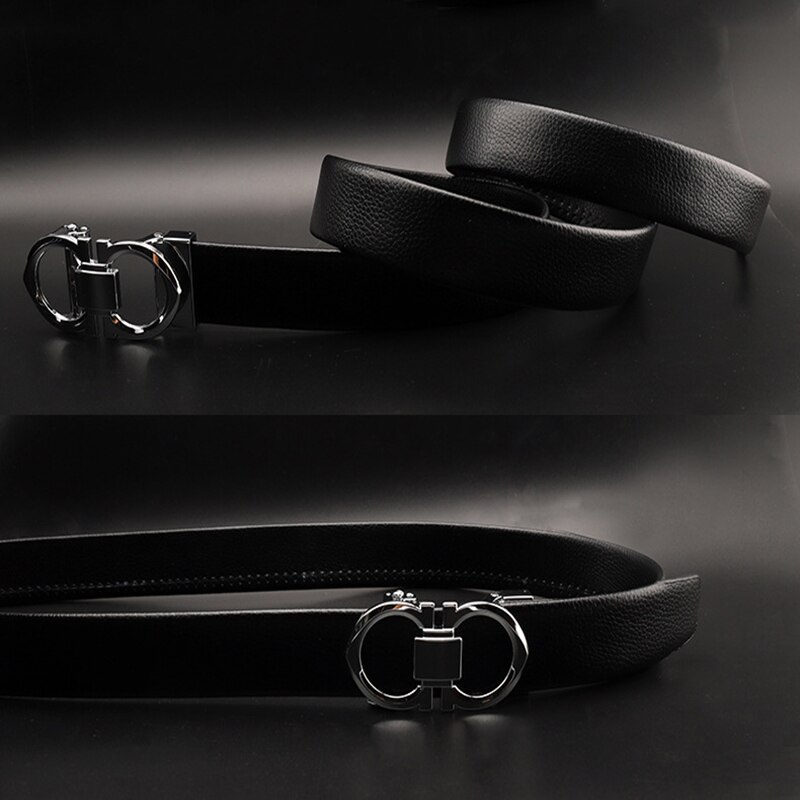 Men's Litchi Pattern Belt Men's Automatic Buckle Belts Business Casual Fashionable All-match Men's Belt PU Leather