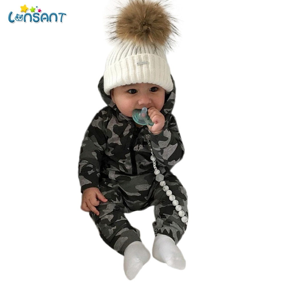 Lonsant com capuz roupas do bebê infantil menino menina manga longa impresso macacão de bebê macacão de verão roupa recém-nascido n30