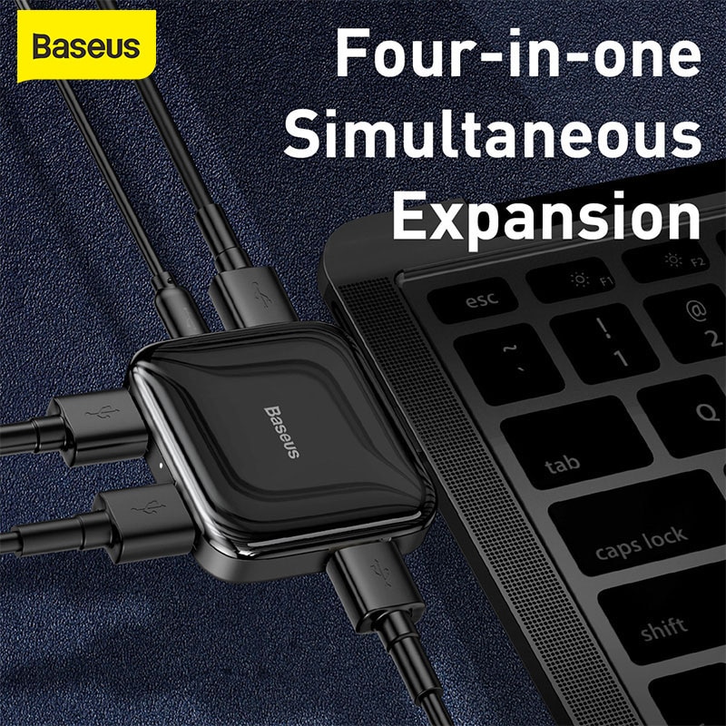Baseus 4 In 1 Type-C Hub Type-C Om Usb 2.0 Hub 4 Poorten Voor Macbook Voor xiaomi Voor Samsung Volledig Gevouwen Draagbare Usb Hub Splitter