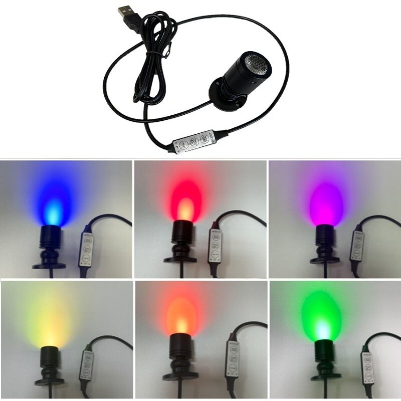Etrnled usb led rgb spotlight mini downlight teto controle remoto pode ser escurecido luz do ponto armário de jóias vitrine lâmpada contador