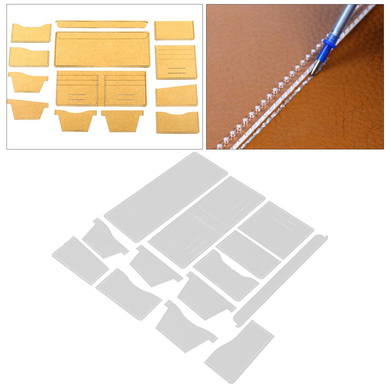 Acryl Stencil 1Set Clear Template Patroon Tool Portemonnee Kaarthouder Lederen