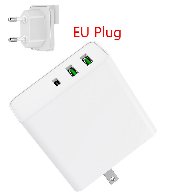 USB Quick Charge 65W USB Charger Fast Wall Charger for Samsung For Huawei For iPhone usb c cable pd charge quick charge: White  EU