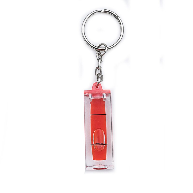 Junejour diy mini waterpas waterpas zeer nauwkeurige inclinometer vloeistofniveau-indicator met sleutelhanger: Rood
