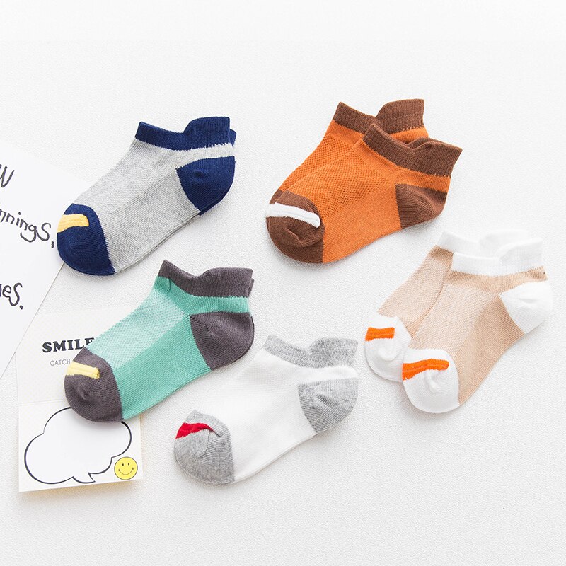 10 Pieces = 5 pairs / lot Children Socks Spring Summer Breathable Mesh Boys Socks Girls Socks 1- 12 Year Kids Socks