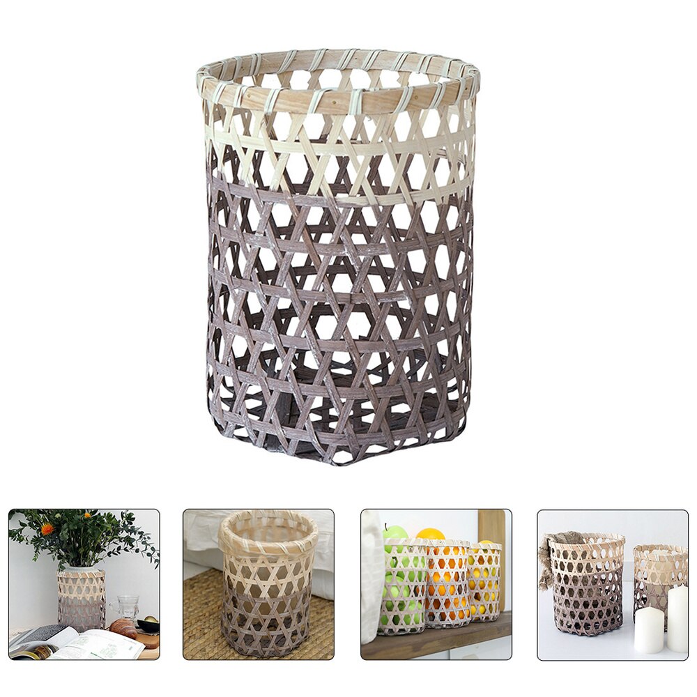 1Pc Nachtkastje Prullenmand Land Stijl Fruit Brood Mand Bamboe Mand