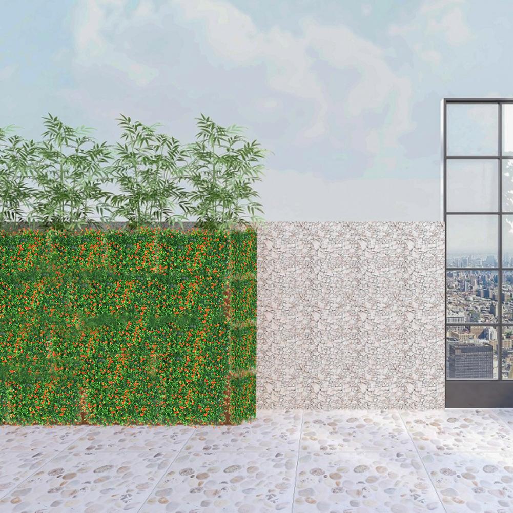 Kunstig hæk kunstige planter måtte privatliv hegn skærm faux grønne vægpaneler dekorative egnet til baghave hjem