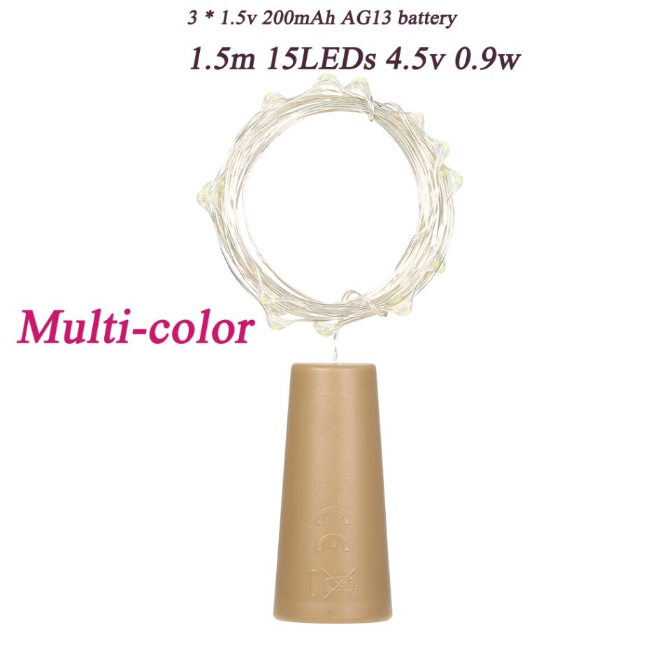 4,5 V 1,2 W 2M 20 Schnur Licht Kupfer Draht Gebühr Stopper Atmosphäbetreffend Lampe für Weihnachten Baum DIY Heimat dekoration: Typ 1 Multi-Farbe