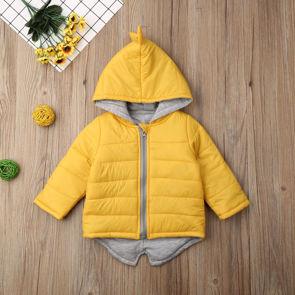 Peuter Baby Meisje Jongen Hoodies Uitloper Jas 3D Dinosaurus Winter Warme Jassen Kids Meisjes Rits Jas Warm Hooded Lange Mouwen jas